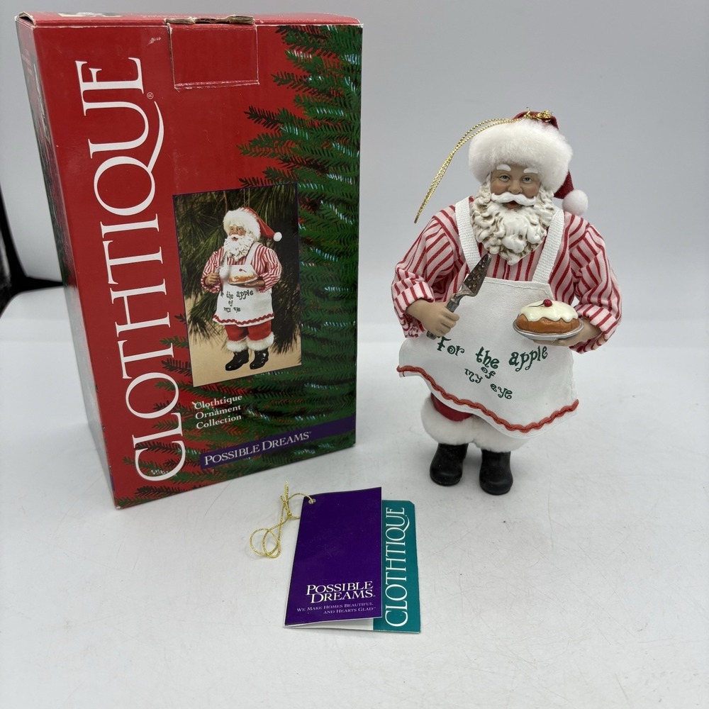 Clothtique Ornament Christmas Tree‎ Possible Dreams Apple of My Eye Santa 2003